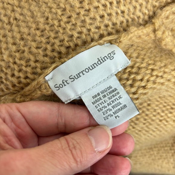 Soft Surroundings Telluride duster topper/camel cardigan sweater-Woman’s PL - Picture 14 of 14
